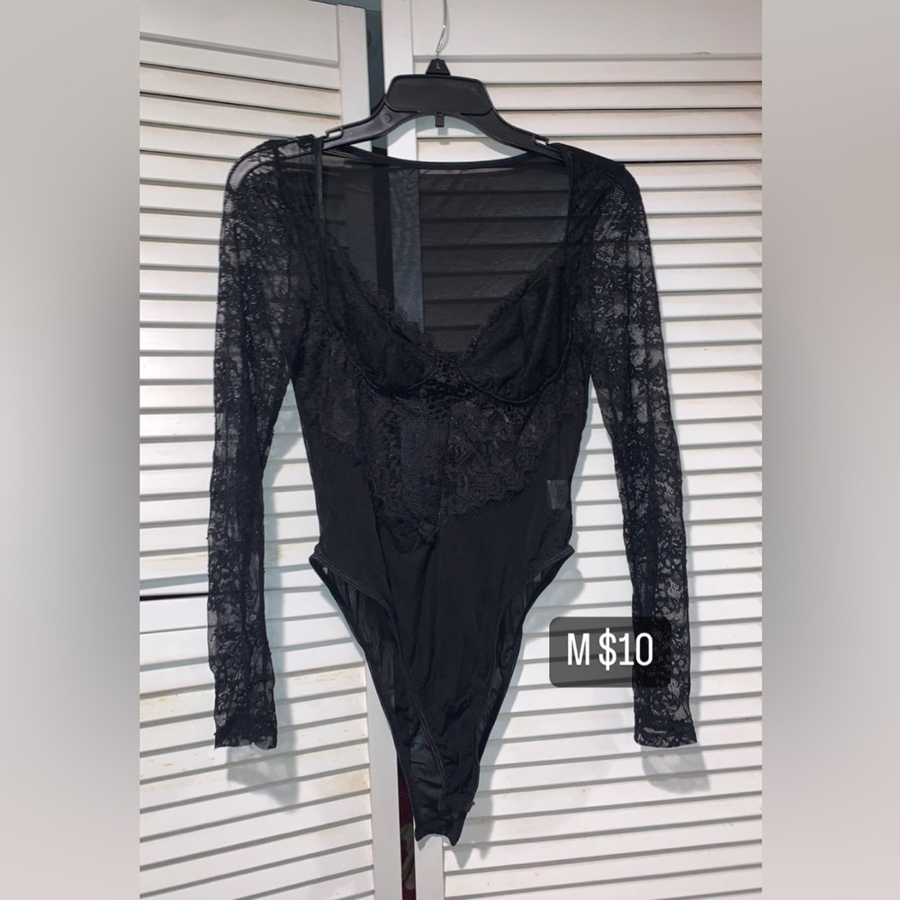 Long sleeve lace bodysuit